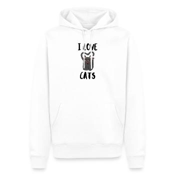 Ich liebe Katzen - Männer Premium Bio Hoodie - Weiß - Vorne - Nico (187cm)