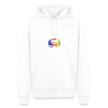 Skibrille Piste Berge Bunt - Männer Premium Bio Hoodie - Weiß - Vorne - Nico (187cm)