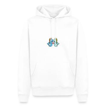 Hippocampe Couple Saint-Valentin - Sweat à capuche Premium bio Homme - blanc - Devant - Nico (187cm)