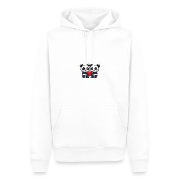 Panda Couple Saint-Valentin - Sweat à capuche Premium bio Homme - blanc - Devant - Nico (187cm)
