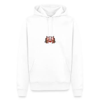 Wildschwein Paar Valentinstag - Männer Premium Bio Hoodie - Weiß - Vorne - Nico (187cm)