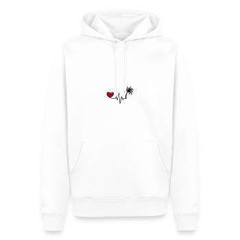 Heartbeat Palm Tree Holiday - Sweat à capuche Premium bio Homme - blanc - Devant - Nico (187cm)