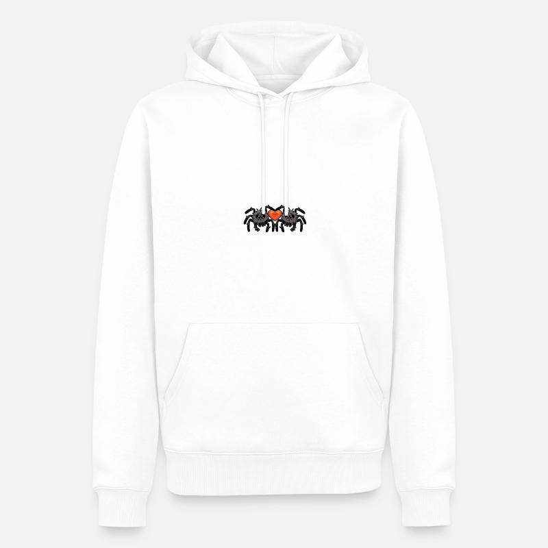 Tarentule araignée couple Saint-Valentin - Sweat à capuche Premium bio Homme - blanc