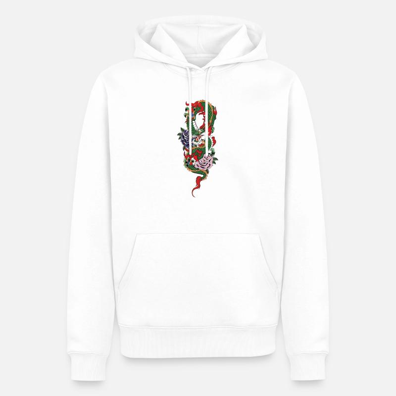 Drachen - Männer Premium Bio Hoodie - Weiß