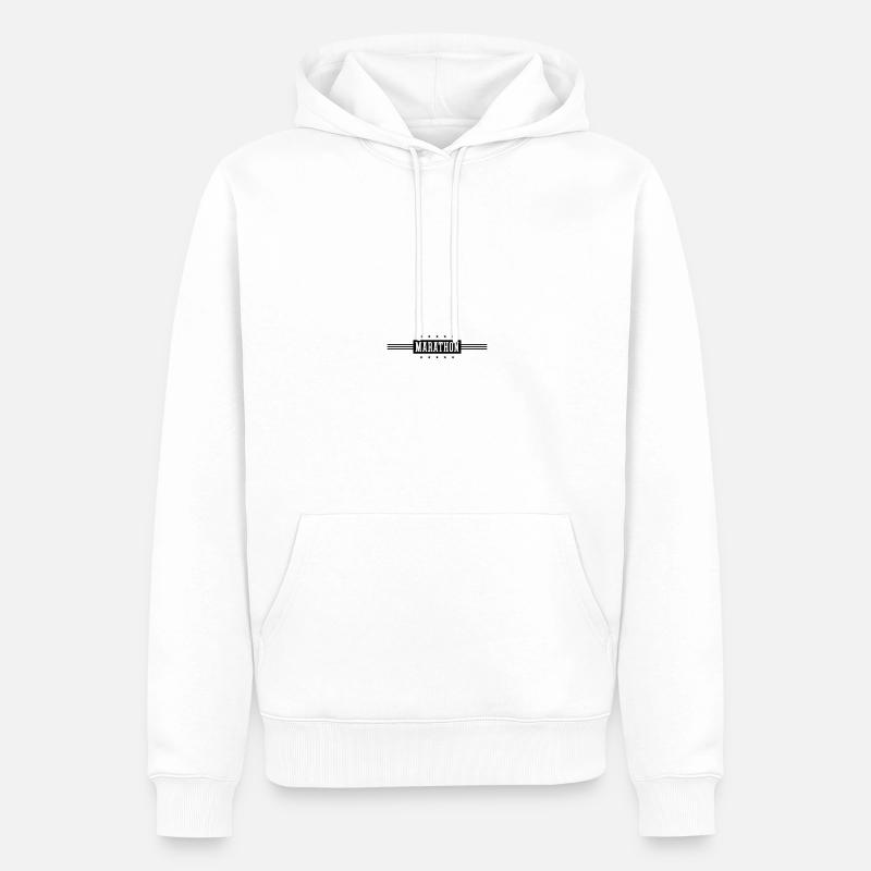Marathon Running - Sweat à capuche Premium bio Homme - blanc