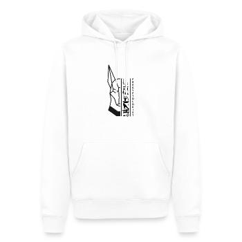 Hiéroglyphes Anubis - motif noir by Fregyptologist - Sweat à capuche Premium bio Homme - blanc - Devant - Nico (187cm)