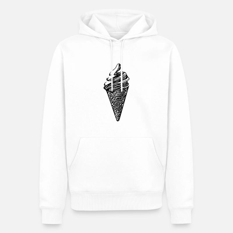 Cooles Softeis in Waffel - Männer Premium Bio Hoodie - Weiß