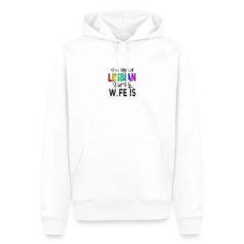 Im not a lesbian but my wife is LGBTQ - Men’s Premium Organic Hoodie - white - Front - Nico (187cm)