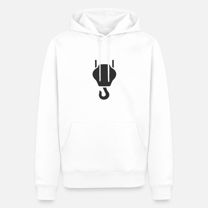 Industriekranhaken Hebehaken oder Hebehaken - Männer Premium Bio Hoodie - Weiß