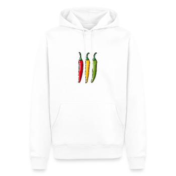 3 Chilischoten - Männer Premium Bio Hoodie - Weiß - Vorne - Nico (187cm)