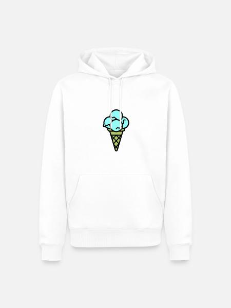 Eicreme Eis Lecker - Männer Premium Bio Hoodie - Weiß