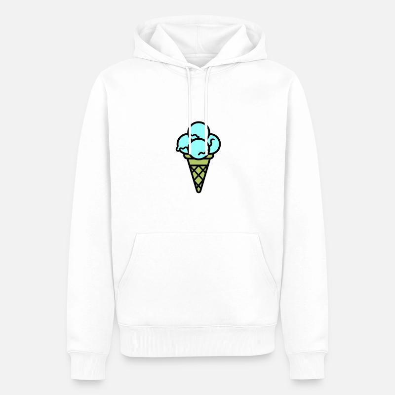 Eicreme Eis Lecker - Männer Premium Bio Hoodie - Weiß
