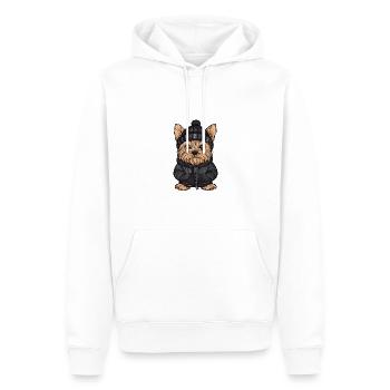 Yorkshire Terrier Hund Winter - Männer Premium Bio Hoodie - Weiß - Vorne - Nico (187cm)