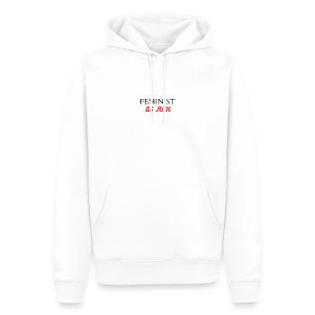 Feminist - Sweat à capuche Premium bio Homme - blanc - Devant - Nico (187cm)