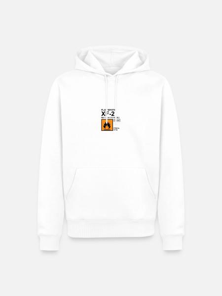 Flaches weißes Farbetikett - Männer Premium Bio Hoodie - Weiß