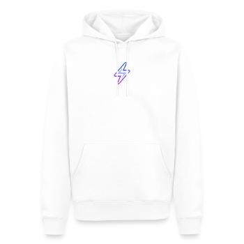 Blauer Blitz - Männer Premium Bio Hoodie - Weiß - Vorne - Nico (187cm)