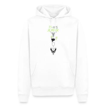 75 ans ane nid verre cerf rebus anniversaire - Sweat à capuche Premium bio Homme - blanc - Devant - Nico (187cm)
