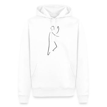 Qigong Line Art – Minimalistisch - Männer Premium Bio Hoodie - Weiß - Vorne - Nico (187cm)