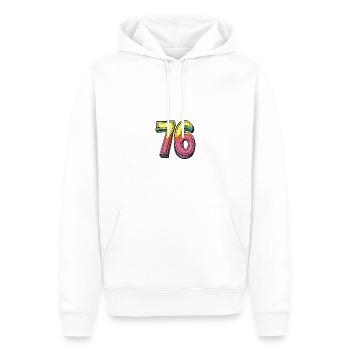 76 Number Symbol - Men’s Premium Organic Hoodie - white - Front - Nico (187cm)