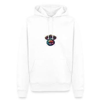 Hippopotame Drôle Sombrero - Sweat à capuche Premium bio Homme - blanc - Devant - Nico (187cm)