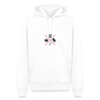 Enterrement de vie de garçon Jga 2025 Soirée - Sweat à capuche Premium bio Homme - blanc - Devant - Nico (187cm)