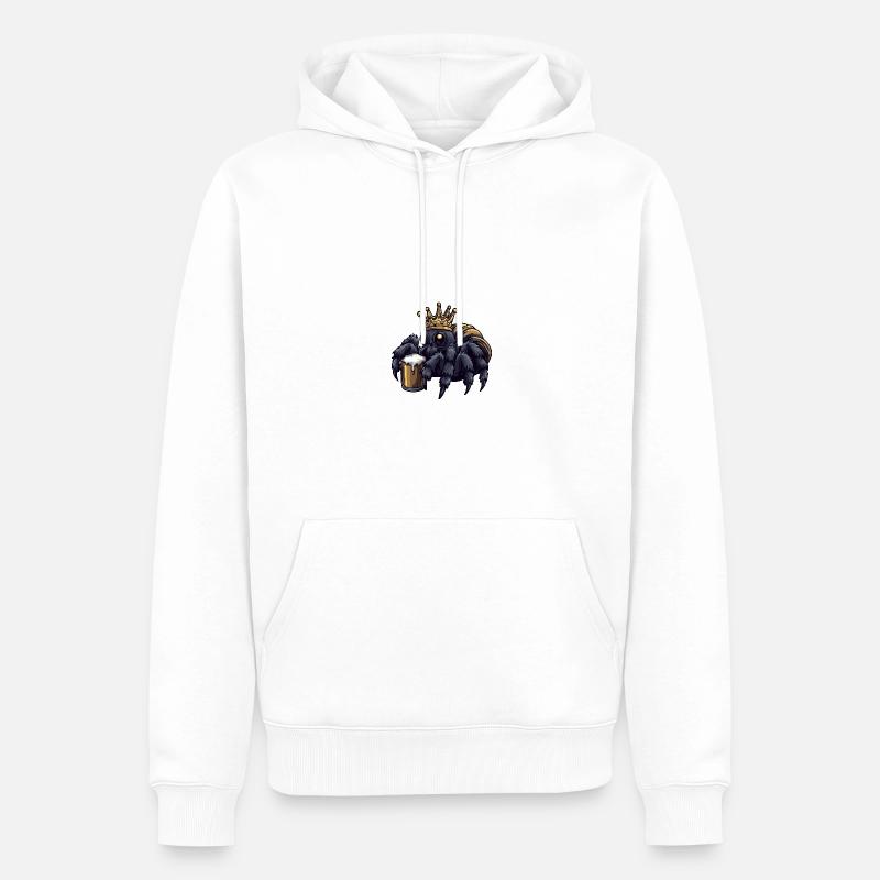 Tarentule Bière Drôle - Sweat à capuche Premium bio Homme - blanc