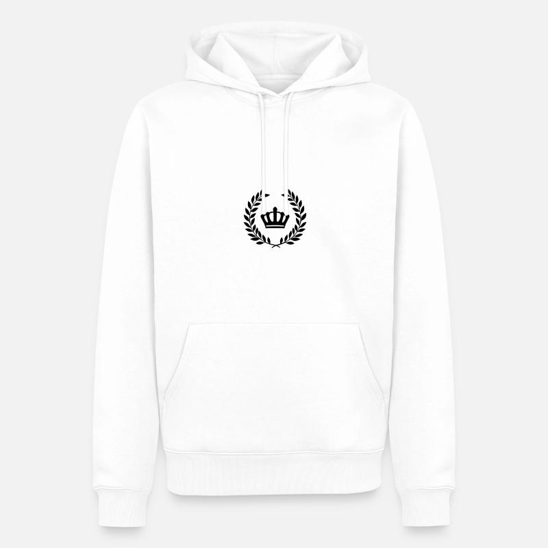 Krone Laurel - Männer Premium Bio Hoodie - Weiß