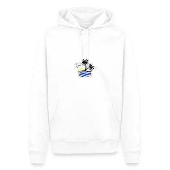 Île Palmiers Mer - Sweat à capuche Premium bio Homme - blanc - Devant - Nico (187cm)