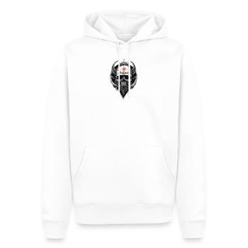 Teuflischer Schädel - Männer Premium Bio Hoodie - Weiß - Vorne - Nico (187cm)