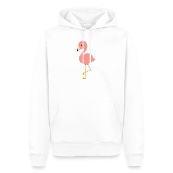 Flamant rose - Sweat à capuche Premium bio Homme - blanc - Devant - Nico (187cm)