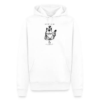être yogacat - Sweat à capuche Premium bio Homme - blanc - Devant - Nico (187cm)