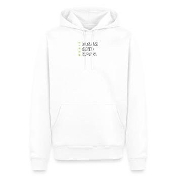 Drum and Bass Musik - Männer Premium Bio Hoodie - Weiß - Vorne - Nico (187cm)