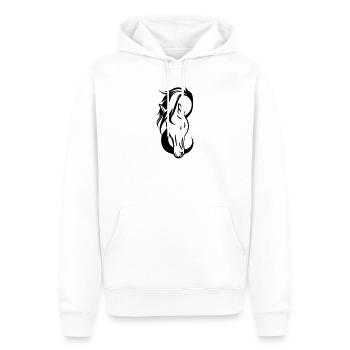 Pferdekopf Line Art Motiv - Männer Premium Bio Hoodie - Weiß - Vorne - Nico (187cm)