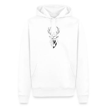Hirsch - Männer Premium Bio Hoodie - Weiß - Vorne - Nico (187cm)