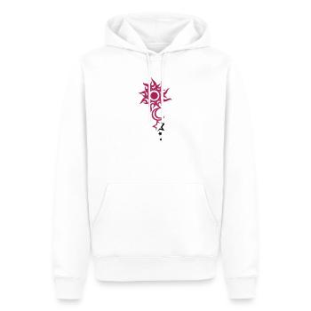 Tatouage avec le soleil, la lune et les étoiles. - Sweat à capuche Premium bio Homme - blanc - Devant - Nico (187cm)