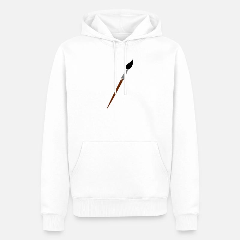 Pinsel - Männer Premium Bio Hoodie - Weiß