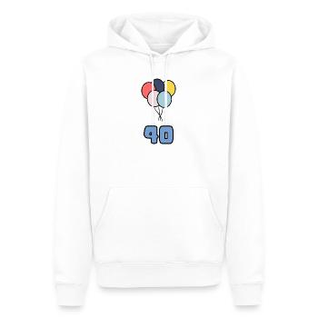 40. 40 ANS. 40e ANNIVERSAIRE. ANNIVERSAIRE 40 ANS. - Sweat à capuche Premium bio Homme - blanc - Devant - Nico (187cm)
