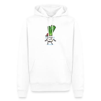 Saint-Nicolas mignon oignon de printemps - Sweat à capuche Premium bio Homme - blanc - Devant - Nico (187cm)