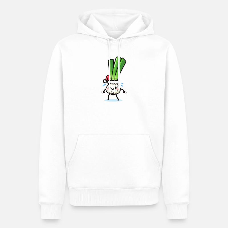Saint-Nicolas mignon oignon de printemps - Sweat à capuche Premium bio Homme - blanc