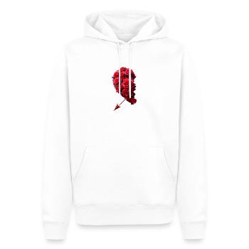Partenaire du cœur gauche - Sweat à capuche Premium bio Homme - blanc - Devant - Nico (187cm)
