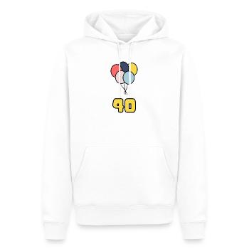40. 40 ANS. 40e ANNIVERSAIRE. ANNIVERSAIRE 40 ANS. - Sweat à capuche Premium bio Homme - blanc - Devant - Nico (187cm)