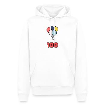 100. 100 JAHRE. 100-JÄHRIGES JUBILÄUM. GEBURTSTAG 100 - Männer Premium Bio Hoodie - Weiß - Vorne - Nico (187cm)