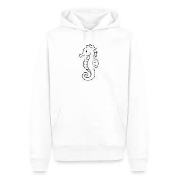 Hippocampe - Sweat à capuche Premium bio Homme - blanc - Devant - Nico (187cm)