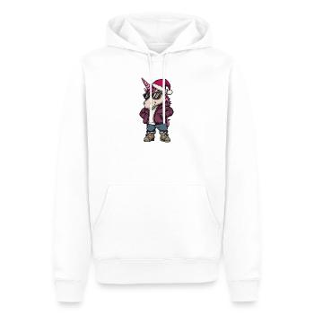 Noël licorne Hiver - Sweat à capuche Premium bio Homme - blanc - Devant - Nico (187cm)