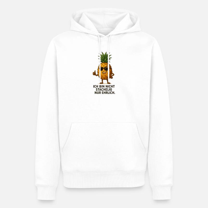 Ananas mit Stil und Ehrlichkeit - Männer Premium Bio Hoodie - Weiß