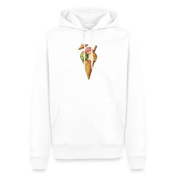 Glace colorée avec des vermicelles – plaisir estival - Sweat à capuche Premium bio Homme - blanc - Devant - Nico (187cm)