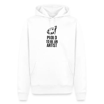 Stolz, Künstler zu sein – Minimalistische Linienkunst - Männer Premium Bio Hoodie - Weiß - Vorne - Nico (187cm)