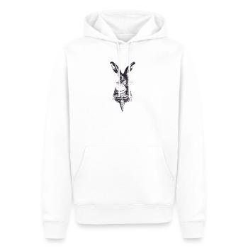 Hase mit Eis Vintage Gravur - Sweat à capuche Premium bio Homme - blanc - Devant - Nico (187cm)