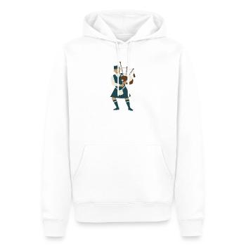 Le joueur de cornemuse en kilt - Sweat à capuche Premium bio Homme - blanc - Devant - Nico (187cm)