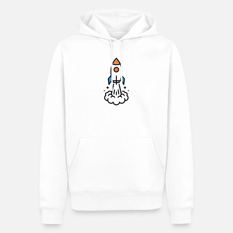 Comic spatial Rocket Launch - Sweat à capuche Premium bio Homme - blanc